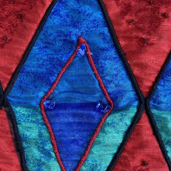 VTG Chico’s Jacket Womens 2 US L 12 Chinook Southwestern Aztec Beaded‎ Silk - Picture 4 of 16